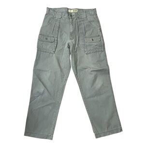 Men’s Cabela's Green 7 Pocket Outdoor Hiker Cargo Khakis Pants 34/30 100% Cotton